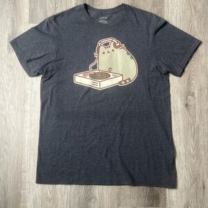 Pusheen Men's Charcoal DJ Musical Jam Tee Size M